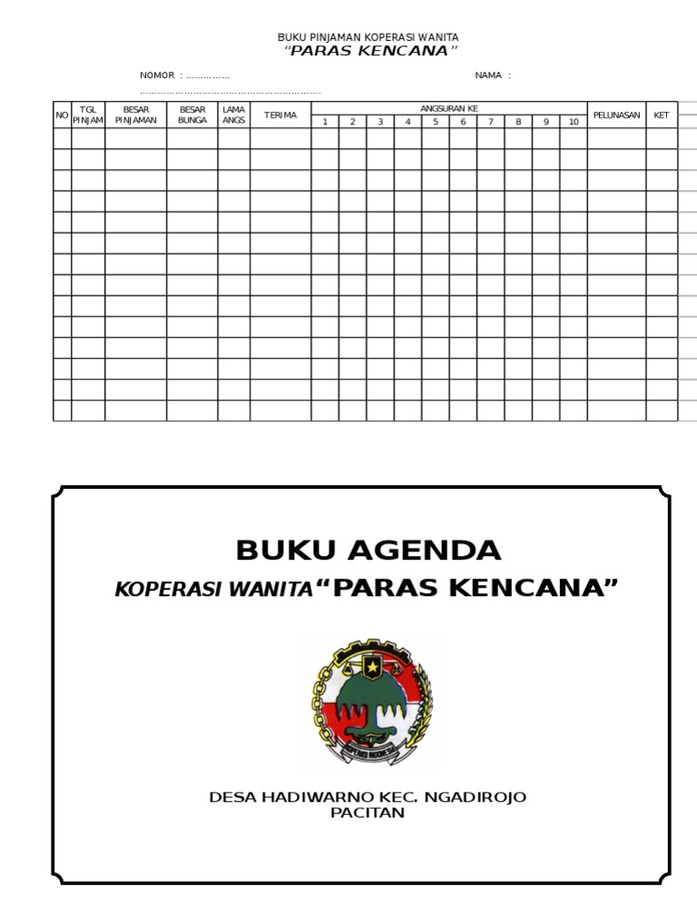 Buku Pinjaman Koperasi Wanita