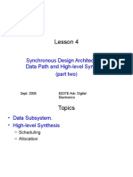 Lesson 4: Synchronous Design Architectures: Data Path and High-Level Synthesis (Part Two)