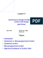 Lesson 4: Synchronous Design Architectures: Control Unit Design (Part Three)