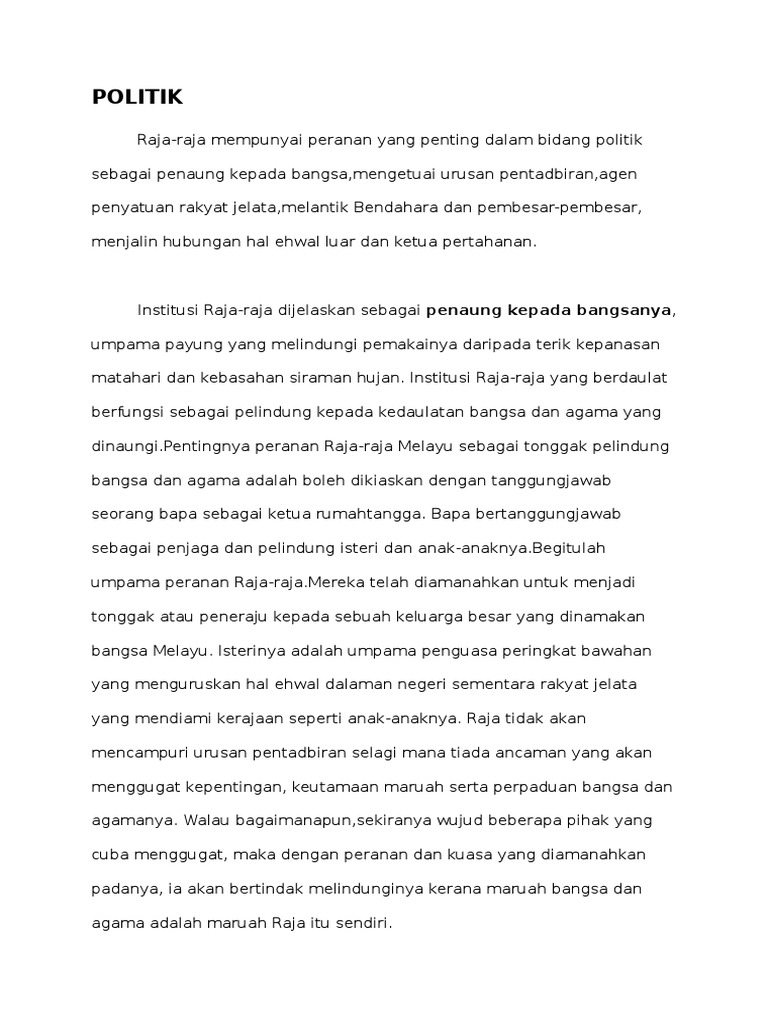 Peranan Raja Pada Zaman Dahulu Pdf