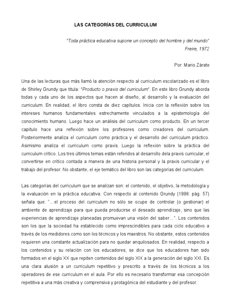 Categorías del Curriculum Educativo | PDF | Plan de estudios | Evaluación