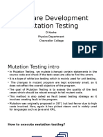 Software Development Mutation Testing: D Kashe Physics Department Chancellor College