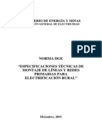 Norma RD 016 - 2003 - Emdge - Especificaciones Técnicas de