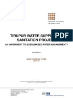 Tirupur Water Supply and Sanitation Project: An Impediment To Sustainable Water Management?