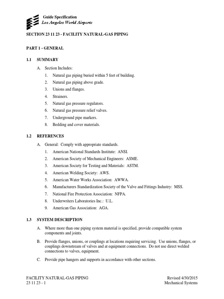 Facility Natural Gas Piping Guide | PDF | Pipe (Fluid Conveyance) | Valve