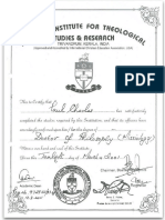 Paul Charles Diploma PHD Missiology