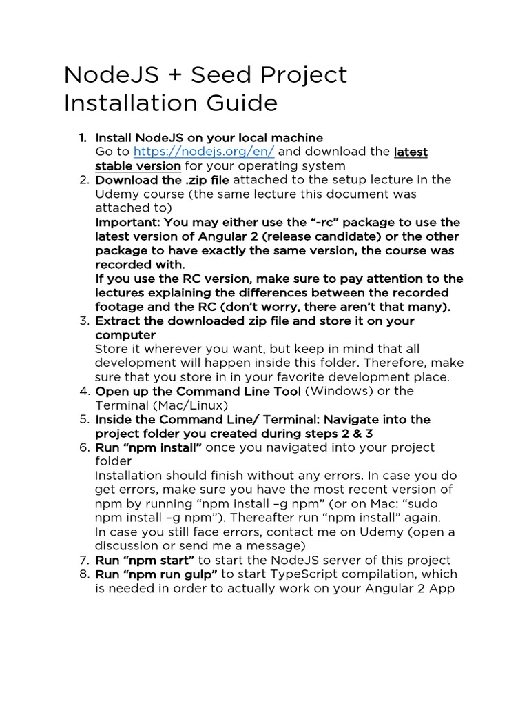 Nodejs + Seed Project Installation Guide: Install Nodejs On Your Local ...