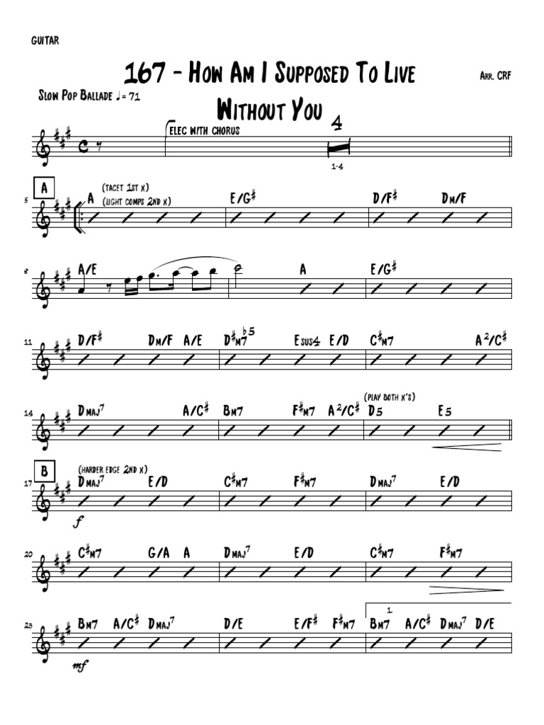 How Am I Supposed To Live Without You Chords - How Am I Supposed to