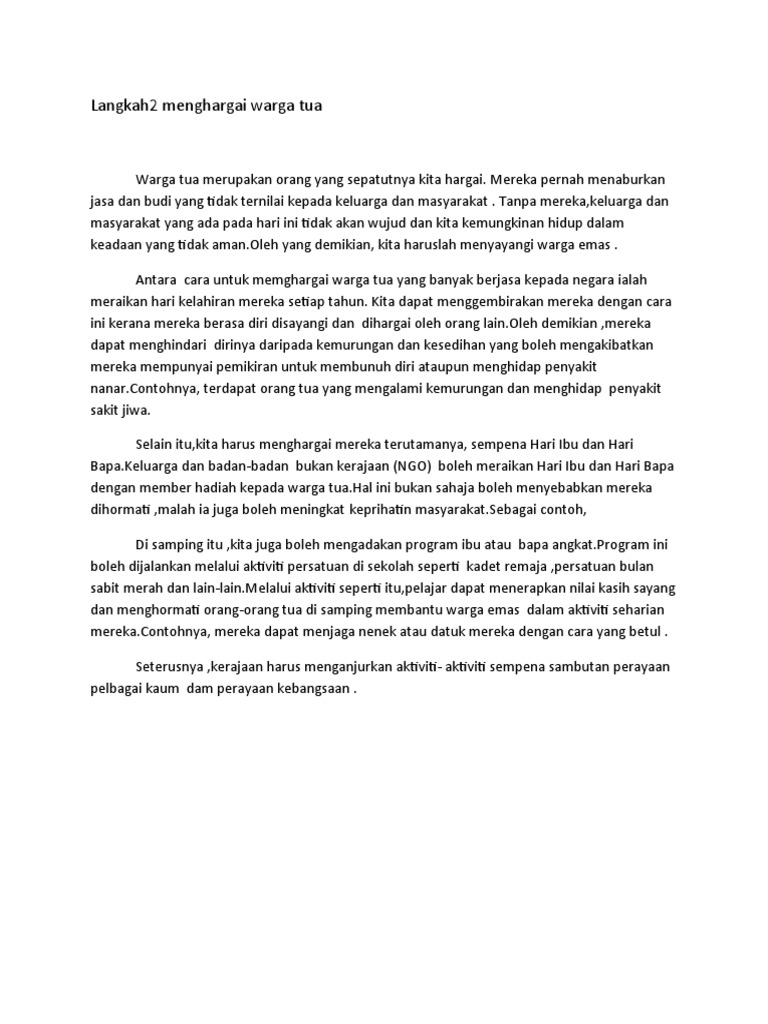 Pidato Cara Cara Menghormati Ibu Bapa