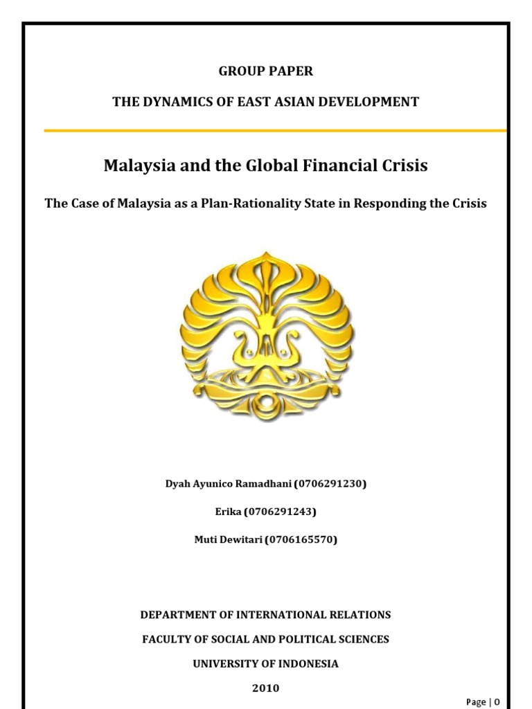 Malaysia's Response to Global Crisis | PDF | Financial Crisis Of 2007 ...