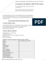 Brief Analysis of Topics Covered in GK Section in SBI PO 2014 Exam
