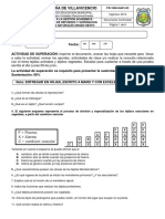 Actividad de Refuerzo Grado Sexto de 2014