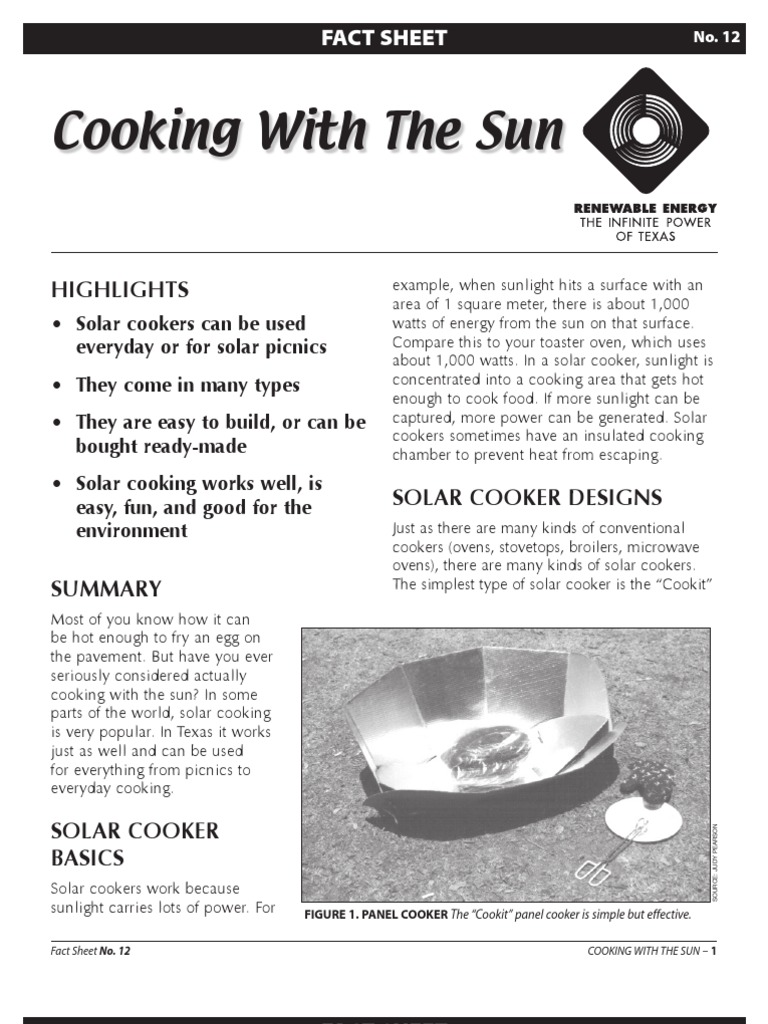 Cooking with Solar Energy: A Guide | PDF | Kitchen Stove | Food And ...