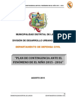 Plan de Contingencia El Niño Municipalidad Dsitrital de Laredo 2015 2016