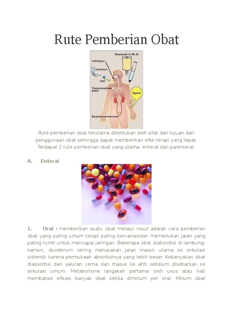 Rute Pemberian Obat dan Metodenya | PDF