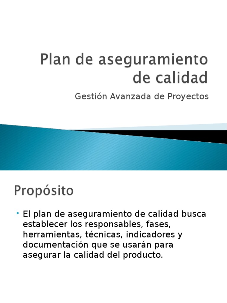 Plan de Aseguramiento de Calidad | PDF
