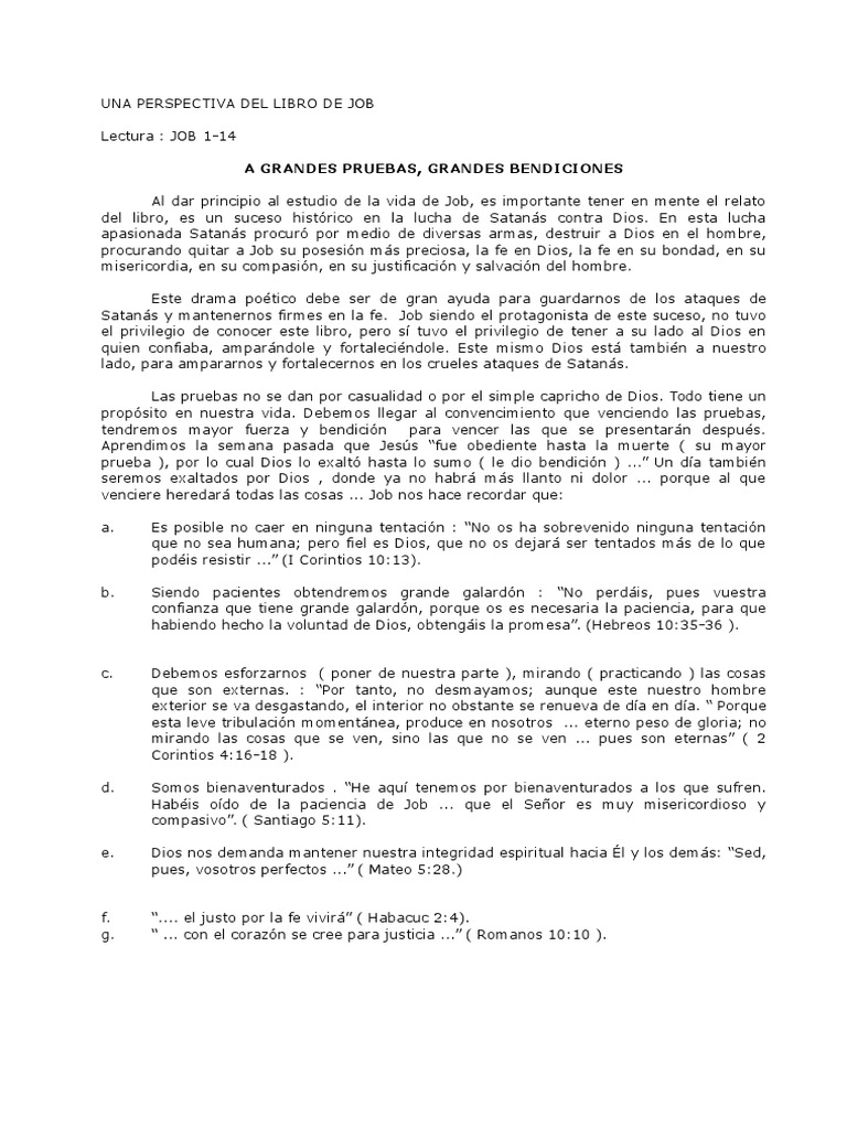 Lecciones de fe en la historia de Job | PDF | Libro de trabajo | Fe