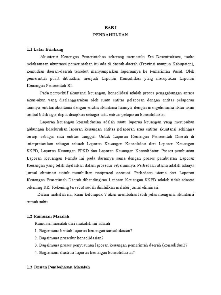 Makalah Laporan Konsolidasi