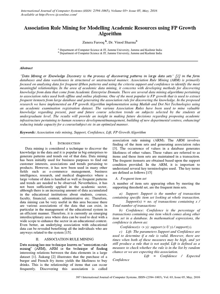 Association Rule Mining For Modelling Academic Resources Using FP ...