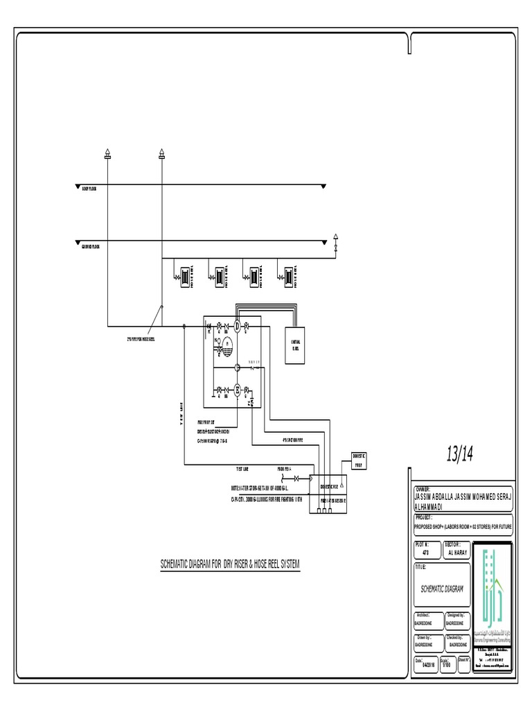 13- Schematic Diagram for Dry Riser & Hose Reel System