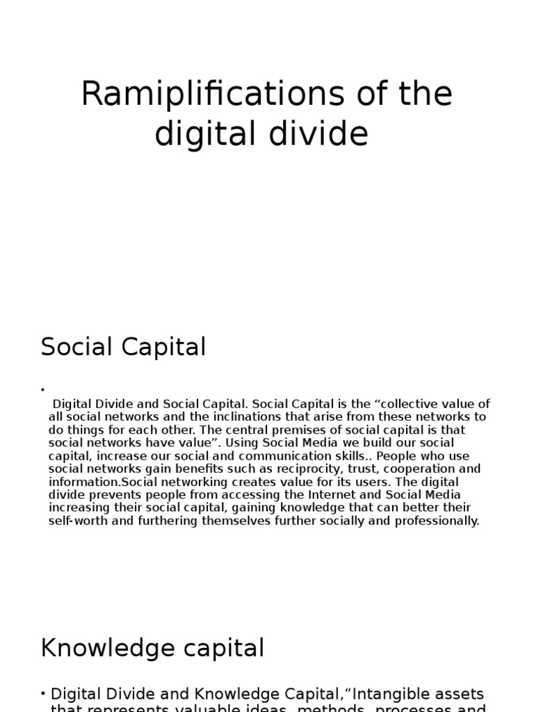 Impact of Digital Divide on Social Capital | PDF | Business | Social ...