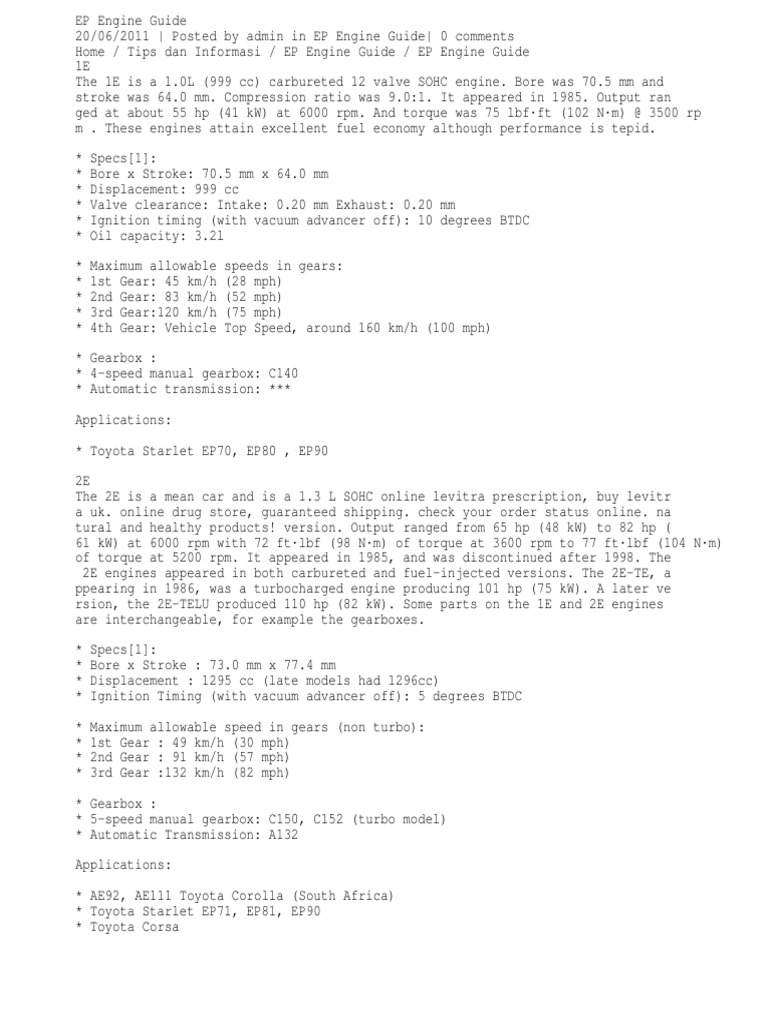 EP - Engine | PDF | Motor Vehicle | Engine Technology