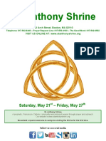 St. Anthony Shrine: Saturday, May 21 - Friday, May 27
