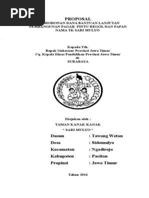 Proposal Lanjutan Pembangunan Pagar Tk