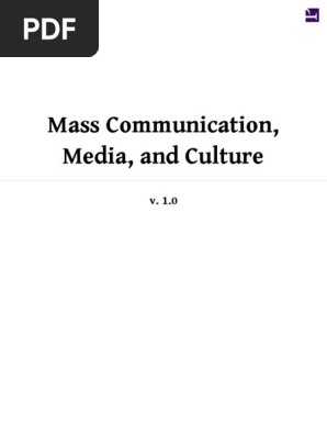 Textbook Mass Communication Media And Culture Pdf Printing Press