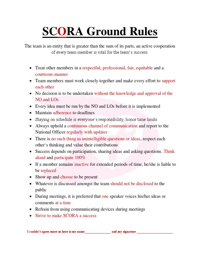 Ground Rules PDF Business Business