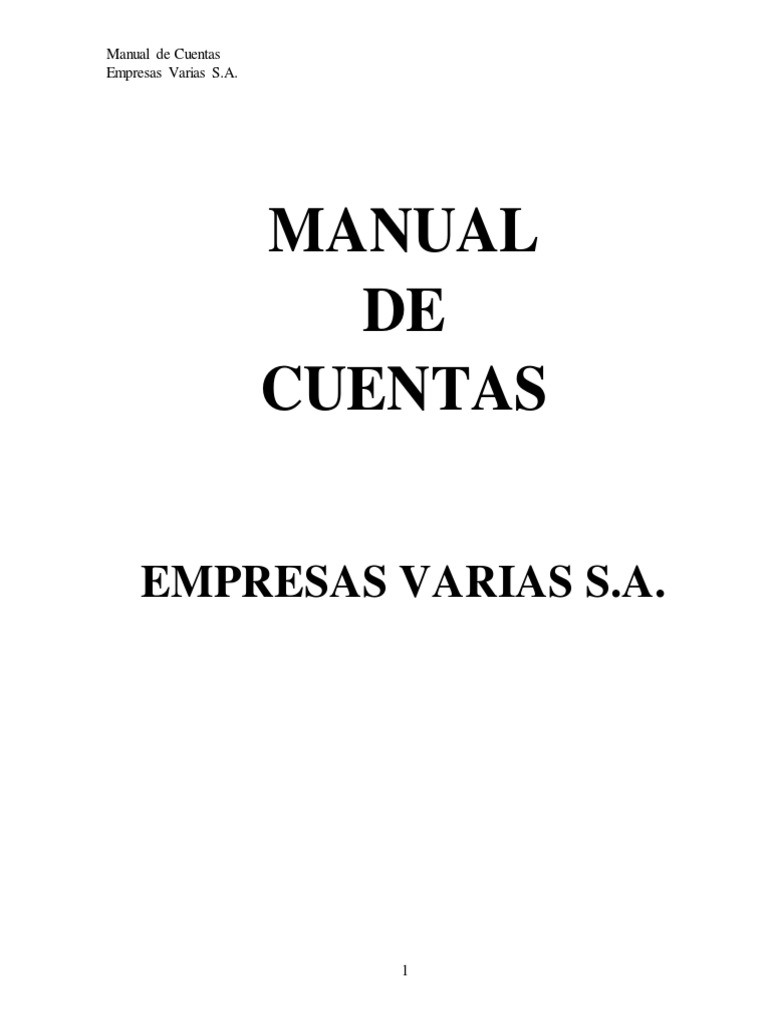 MANUAL de CUENTAS - Contabilidad | PDF