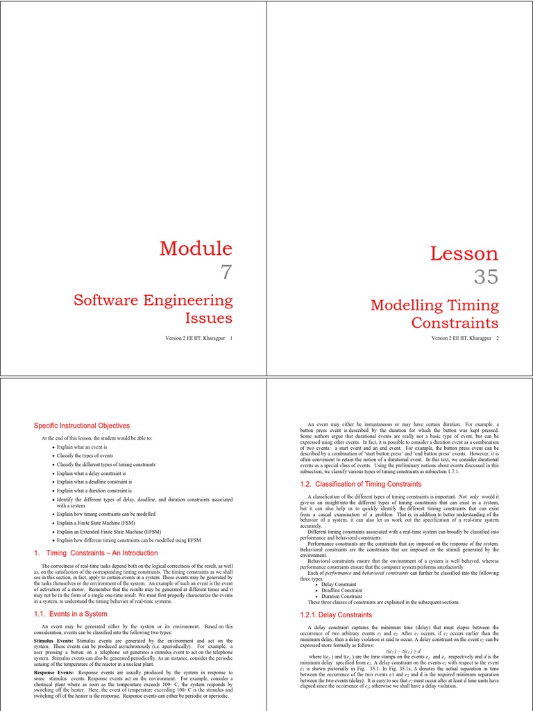 Modelling Timing Constraints | PDF | Real Time Computing | System