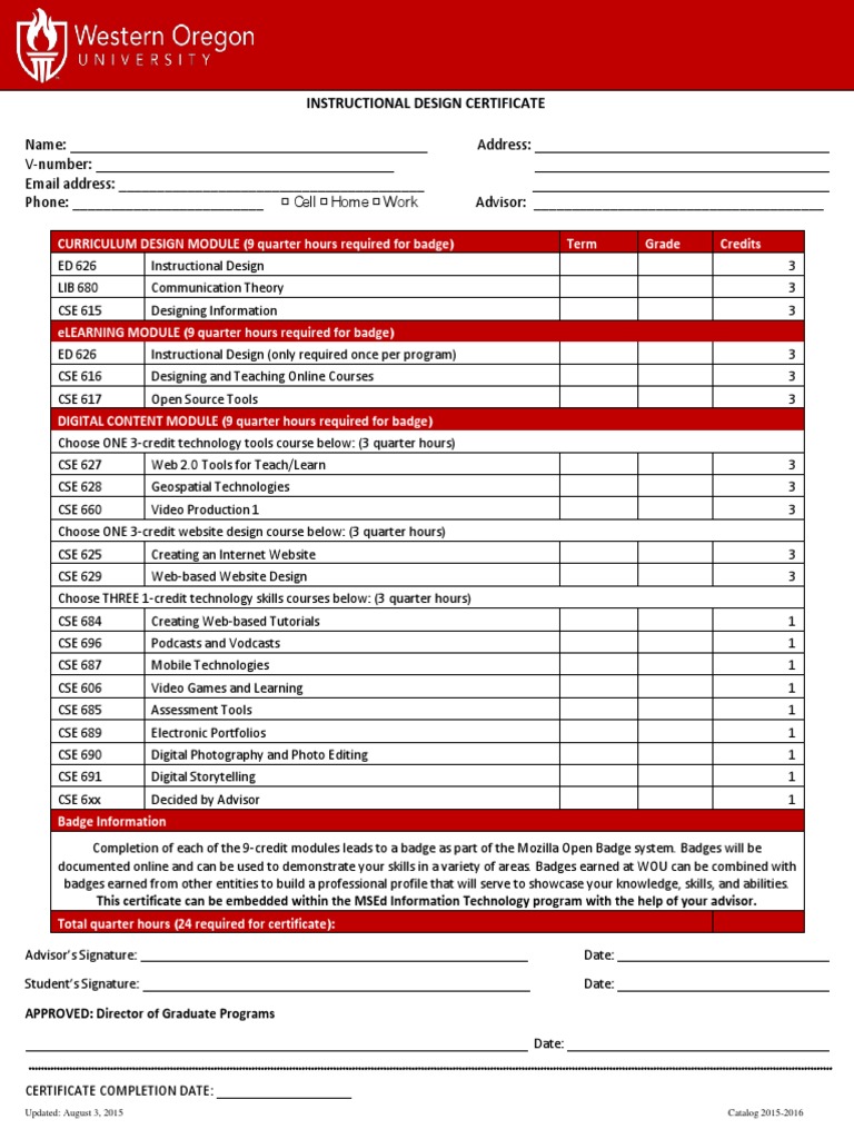 Instructional Design Certificate | PDF