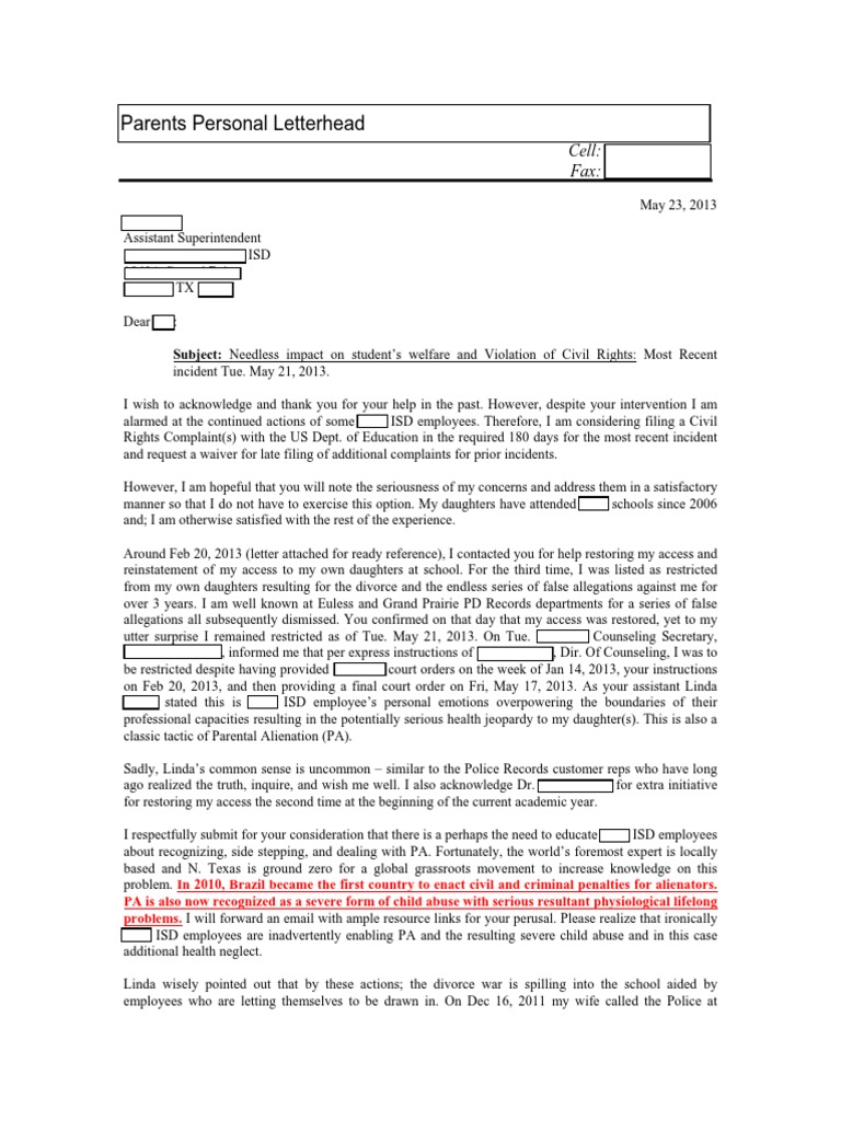 School Civil Rights Issue Redact PRNT | PDF | Complaint | Social ...
