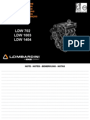 Resumo das principais operações de manutenção preventiva e substituição  para motor LDW, PDF, Tecnologia de motores