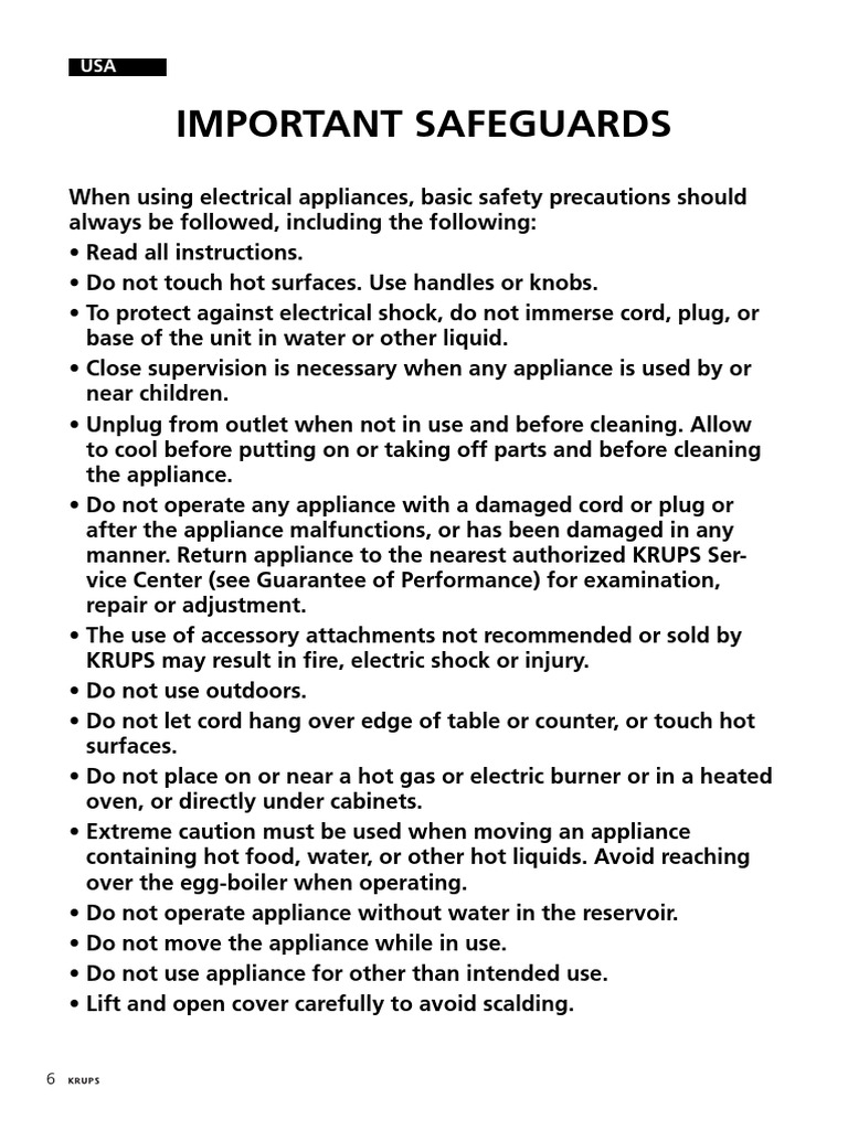 Krups Egg Cooker Manual PDF Ac Power Plugs And Sockets Kitchen Stove