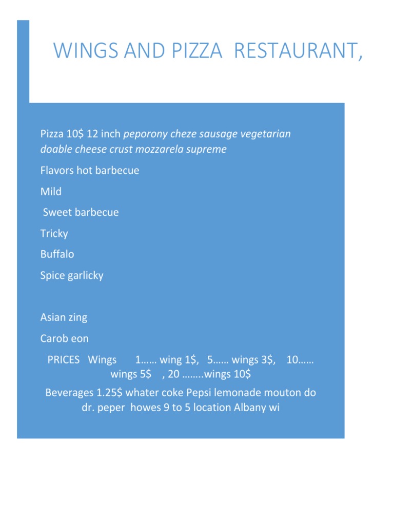 Wings | PDF | Cooking, Food & Wine