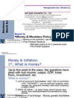 Money & Monetary Policy: Review: Last Topic (Modules 1a - 1c)