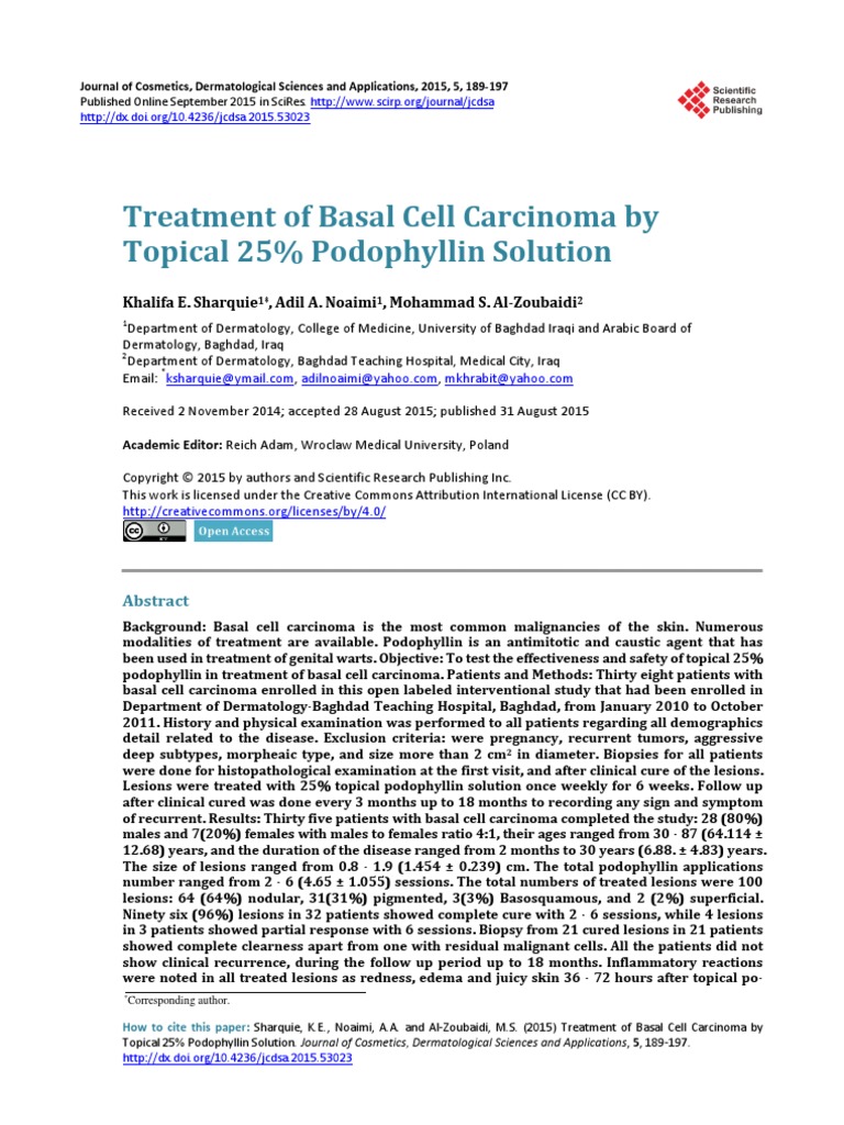 Basal Cell Carcinoma with Topical Cream Skin Cancer Metastasis