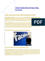 Kisah Hidup Mark Zuckerberg Orang Yang Mendirikan Facebook