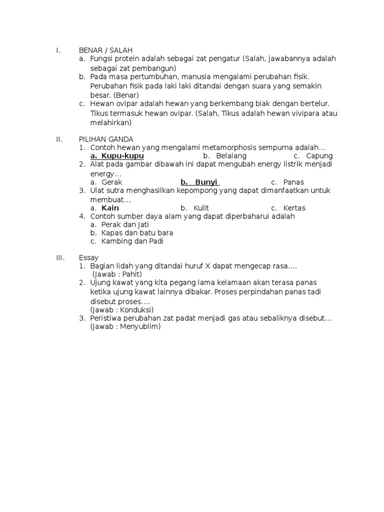 Soal Ranking 1 Ipa