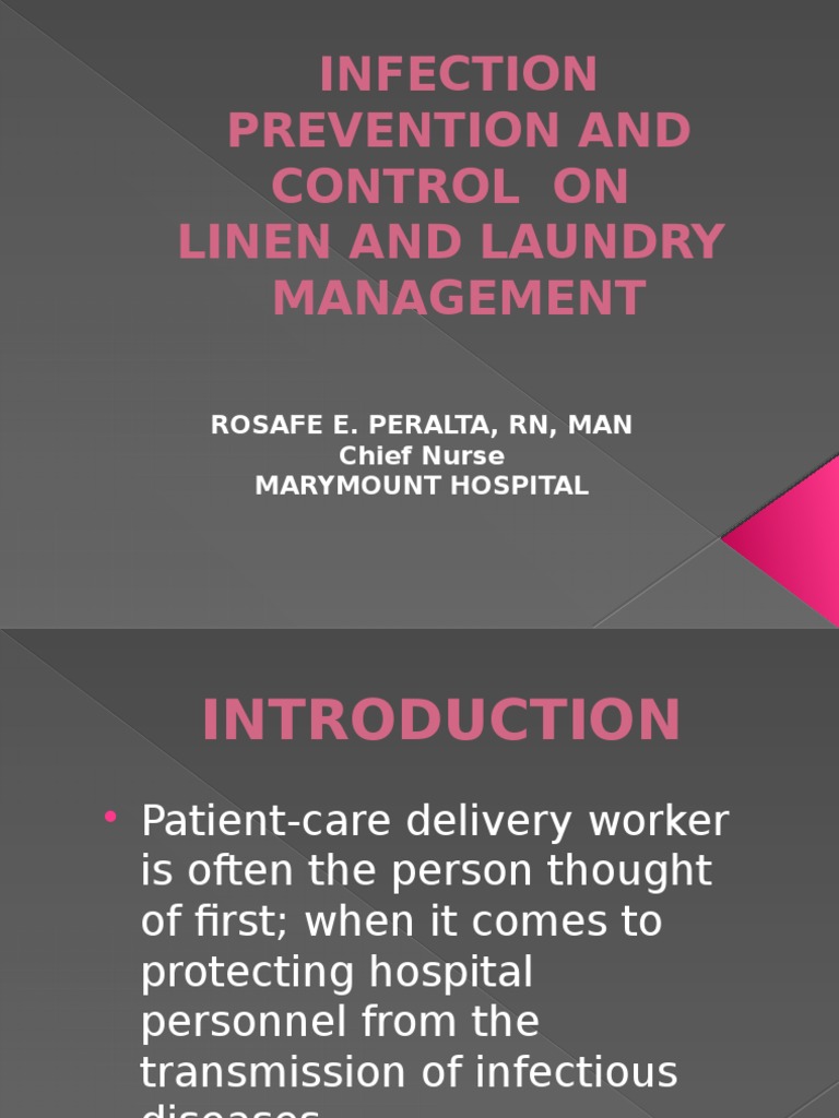 Infection Control in Hospital Linen Management | PDF | Infection ...