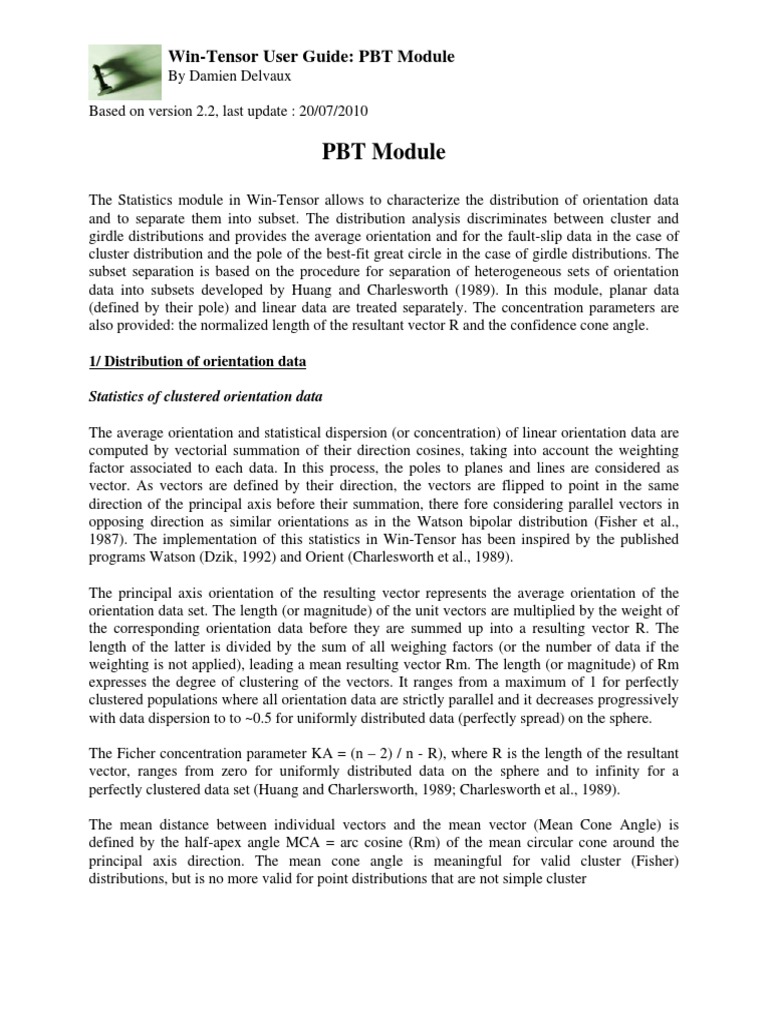 Win-Tensor PBT Module User Guide | PDF | Euclidean Vector ...