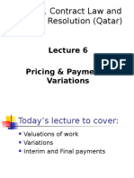 Variation Pricing and Payments