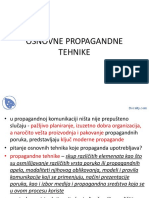 OSNOVNE PROPAGANDNE TEHNIKE-Istorija Propagande-Skripta-Novinarstvo PDF