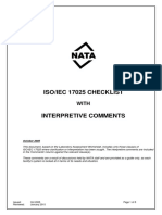NATA 17025 Checklist With Interpretive Comments