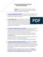 Guidelines On DP, Op, Mop, Maop, Mawp, PSV Setpoints