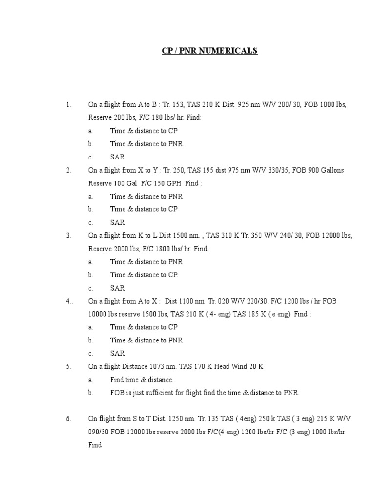 CP, PNR Num. | PDF | Aircraft | Aerospace