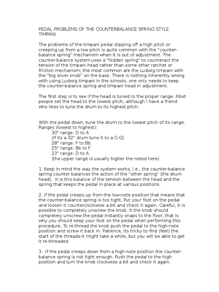 How To Tune and Fix Timpani Drums PDF Drum Musical Instruments