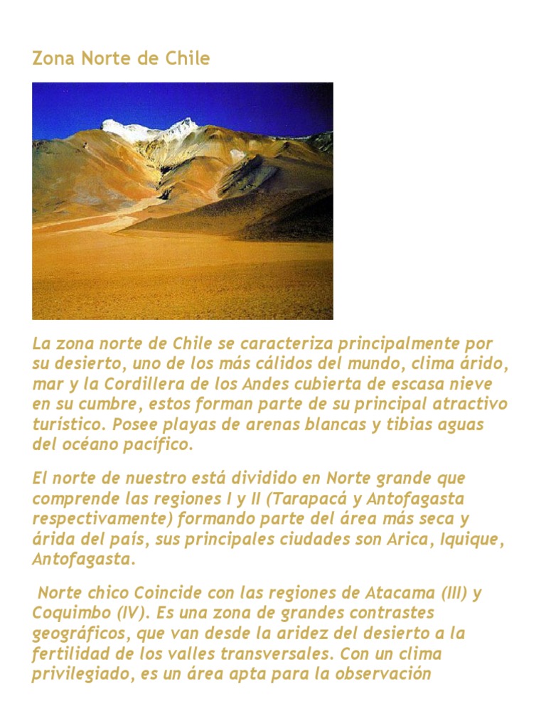 Clima y características de la zona norte | PDF | Desierto | Chile
